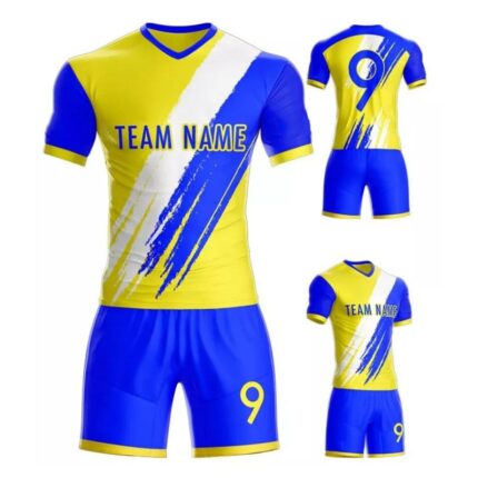 KyzoFire Fully Custom Sublimated Polyester/Spandex Football Uniform & Team Kit – Personalized Athletic Jersey & Shorts Set for Clubs & Academies
