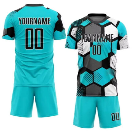 KyzoFire Fully Custom Sublimated Polyester/Spandex Football Uniform & Team Kit – Personalized Athletic Jersey & Shorts Set for Clubs & Academies