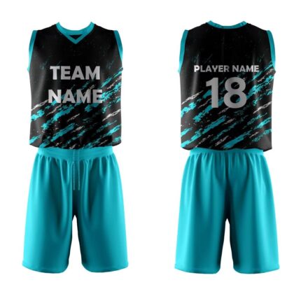 KyzoFire Custom Digital Printed Polyester Volleyball Uniform Kit – Personalized Team Jersey & Shorts