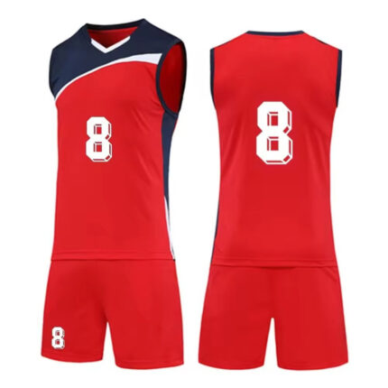 KyzoFire Custom Digital Printed Polyester Volleyball Uniform Kit – Personalized Team Jersey & Shorts