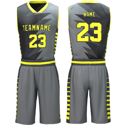 KyzoFire Custom Digital Printed Polyester Basketball Uniform Kit – Personalized Team Jersey & Shorts