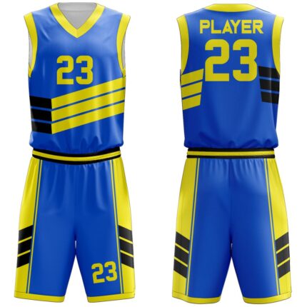 KyzoFire Custom Digital Printed Polyester Basketball Uniform Kit – Personalized Team Jersey & Shorts